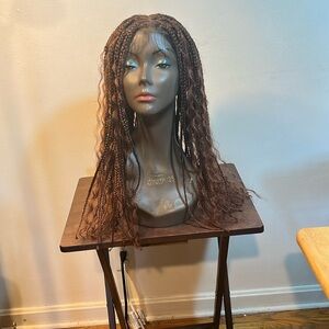 Brown Braided Wig.  18” (Human Hair Blended)